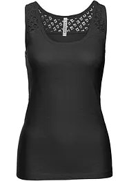 Débardeur en coton et dentelle, bonprix
