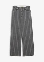 Jean large taille haute, effets destroy, bonprix