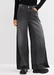 Jean large à taille haute avec empiècement, bonprix