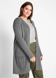 Gilet long en maille, manches longues, bonprix