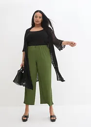 Gilet long en maille ajourée, bonprix