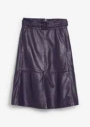 Jupe en cuir d’agneau nappa avec ceinture (ens. 2 pces), bonprix