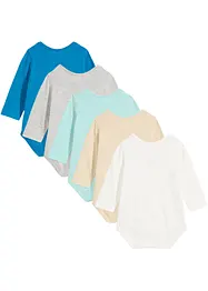Lot de 5 bodies bébé manches longues 100% coton, bonprix