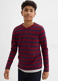 Lot de 3 T-shirts col tunisien 100% coton, bonprix