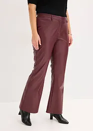 Pantalon flare enduit, bonprix