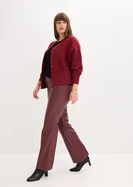 Pantalon flare enduit, bonprix