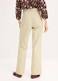 Pantalon taille haute en twill 100% coton, bonprix