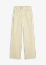 Pantalon taille haute en twill 100% coton, bonprix