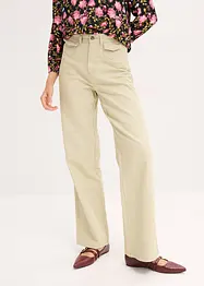 Pantalon taille haute en twill 100% coton, bonprix