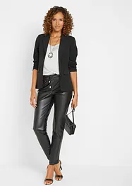 Pantalon enduit à taille élastiquée, bonprix