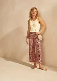Jupe-culotte large en jersey avec large taille smokée, longueur 7/8, bonprix