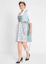 Dirndl avec tablier en dentelle, longueur genou (ens. 2 pces), bonprix