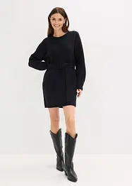 Robe courte en maille avec laine et ceinture, bonprix