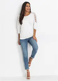 T-shirt oversize en viscose et dentelle, bonprix
