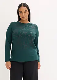 T-shirt manches longues avec roses imprimées, bonprix