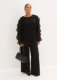 Blouse en dentelle et jersey, bonprix