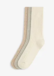 Lot de 3 paires de chaussettes en matière côtelée et fil duveteux, bonprix