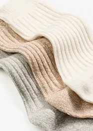 Lot de 3 paires de chaussettes en matière côtelée et fil duveteux, bonprix