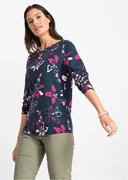 T-shirt manches longues à imprimé floral, bonprix