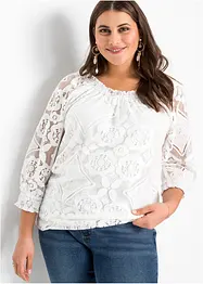 T-shirt manches longues en dentelle, bonprix