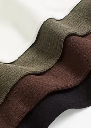 Lot de 5 paires de chaussettes côtelées, coton majoritaire, bonprix