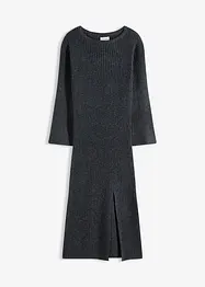 Robe pull longue avec fente, bonprix