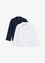 Lot de 2 T-shirts manches longues en coton extensible, bonprix
