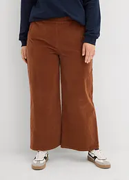 Pantalon en velours côtelé, taille haute élastiquée, bonprix