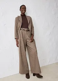 Pantalon large à pinces en laine majoritaire, bonprix
