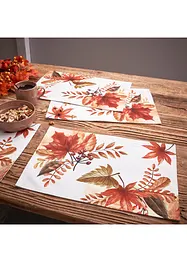 Lot de 4 sets de table à imprimé feuillage, bonprix