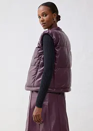 Doudoune sans manches en cuir d’agneau nappa, bonprix