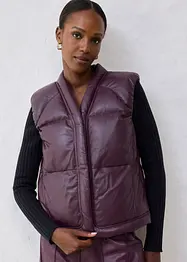 Doudoune sans manches en cuir d’agneau nappa, bonprix