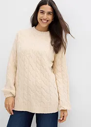 Pull oversize à motif torsadé, bonprix