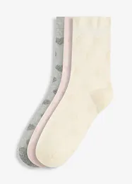 Lot de 3 paires de chaussettes douillettes soft touch, bord non comprimant, bonprix