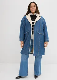 Manteau rembourré en denim, doublé sherpa, bonprix