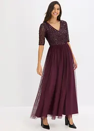 Robe de soirée en tulle avec haut brodé de sequins, bonprix