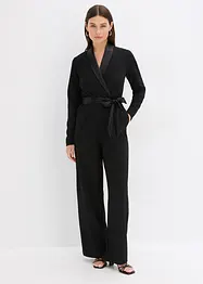 Combinaison en crêpe texturé avec empiècement en satin, bonprix