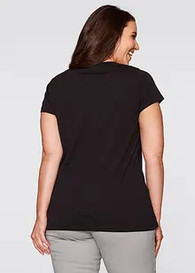 T-shirt en coton avec imprimé placé, manches courtes, bonprix