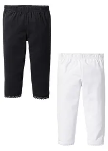 Lot de 2 leggings corsaire fille avec dentelle à la base, bonprix