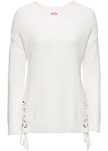 Pull en coton à laçage, oversize, bonprix