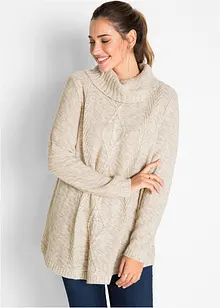 Pull long esprit poncho, manches longues, bonprix