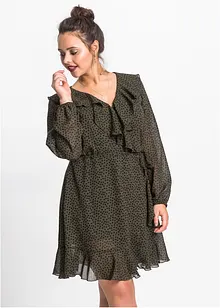 Robe style portefeuille à volants, bonprix