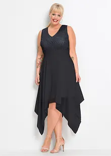 Robe midi en crêpe rehaussée de sequins, bonprix