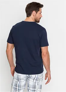 T-shirt col Henley à imprimé, manches courtes, bonprix