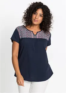 T-shirt coton forme trapèze imprimé, manches courtes, bonprix