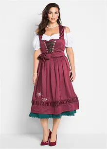 Dirndl à tablier en satin brodé (ens. 2 pces), bonprix