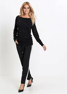 Pull long à strass, bonprix