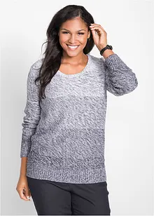 Pull col rond avec dégradé de couleur, manches longues, bonprix