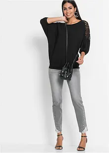 T-shirt oversize avec dentelle, bonprix