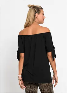 T-shirt col Bardot à détail nœud, bonprix